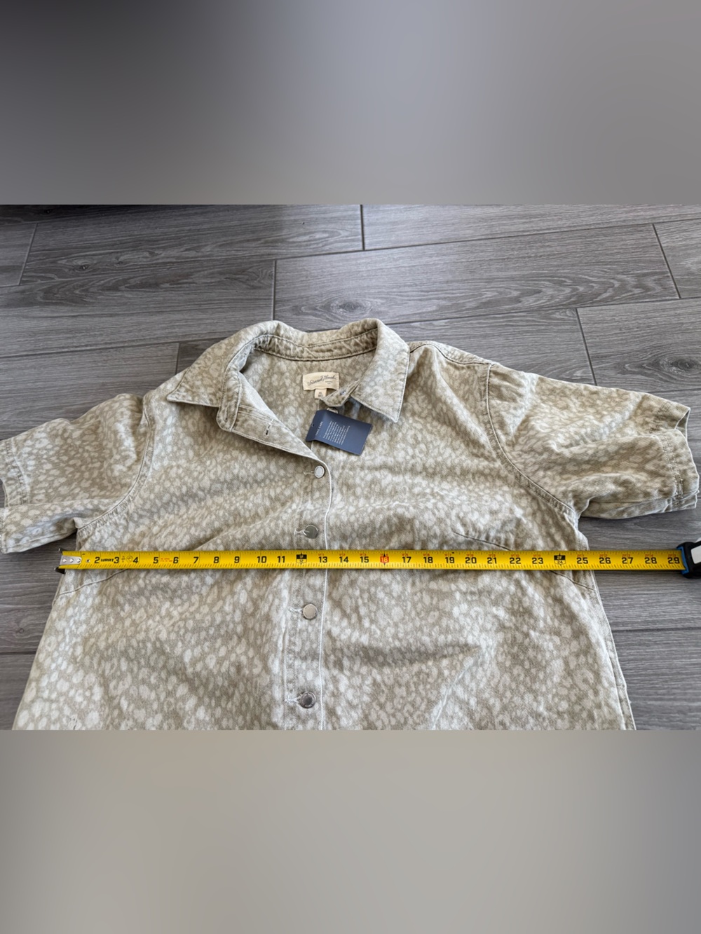 Universal Thread|Olive cream Leopard print denim button down shirt dress•••NWT - Picture 14 of 15
